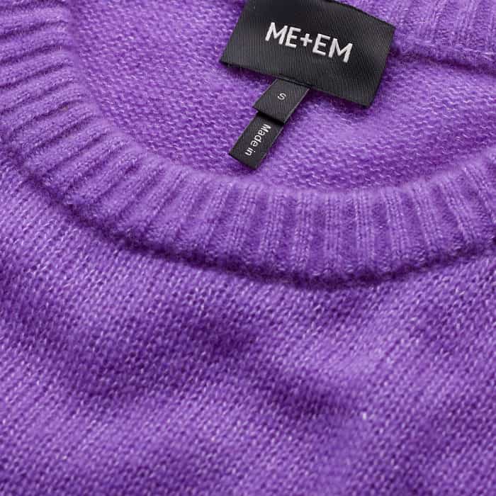 Purple Merino Cashmere Silk Straight Baby Tee | ME+EM Clothing