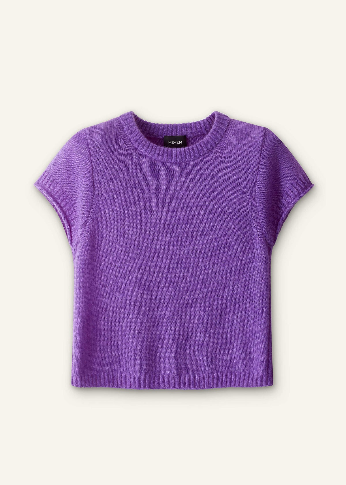 Purple Merino Cashmere Silk Straight Baby Tee | ME+EM Clothing