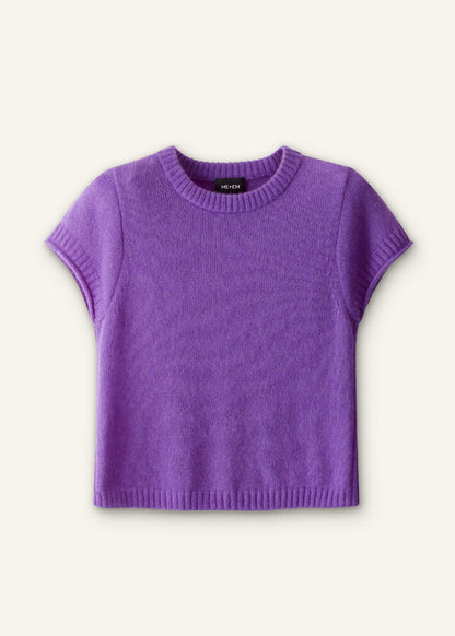 Purple Merino Cashmere Silk Straight Baby Tee | ME+EM Clothing