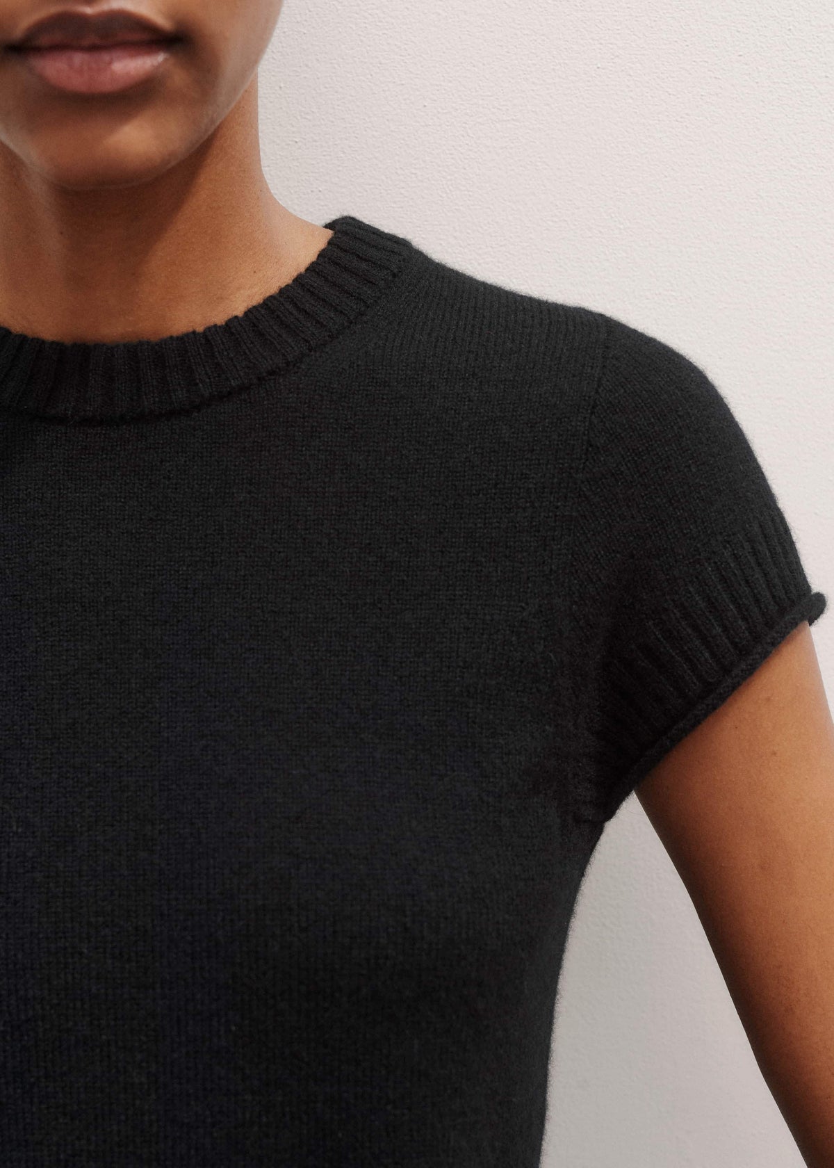 Black Cashmere Baby Tee | ME+EM Clothing