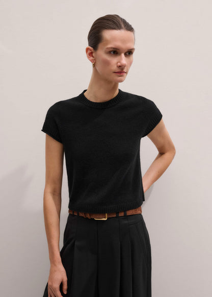 Black Cashmere Baby Tee | ME+EM Clothing