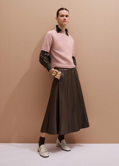 Pink Cashmere Roll Trim Knit Tee | ME+EM Clothing