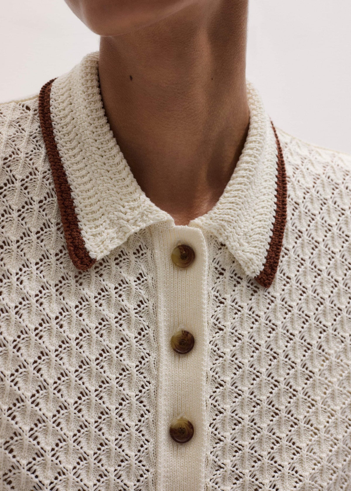 Cream Straight Knit Tee | ME+EM Clothing