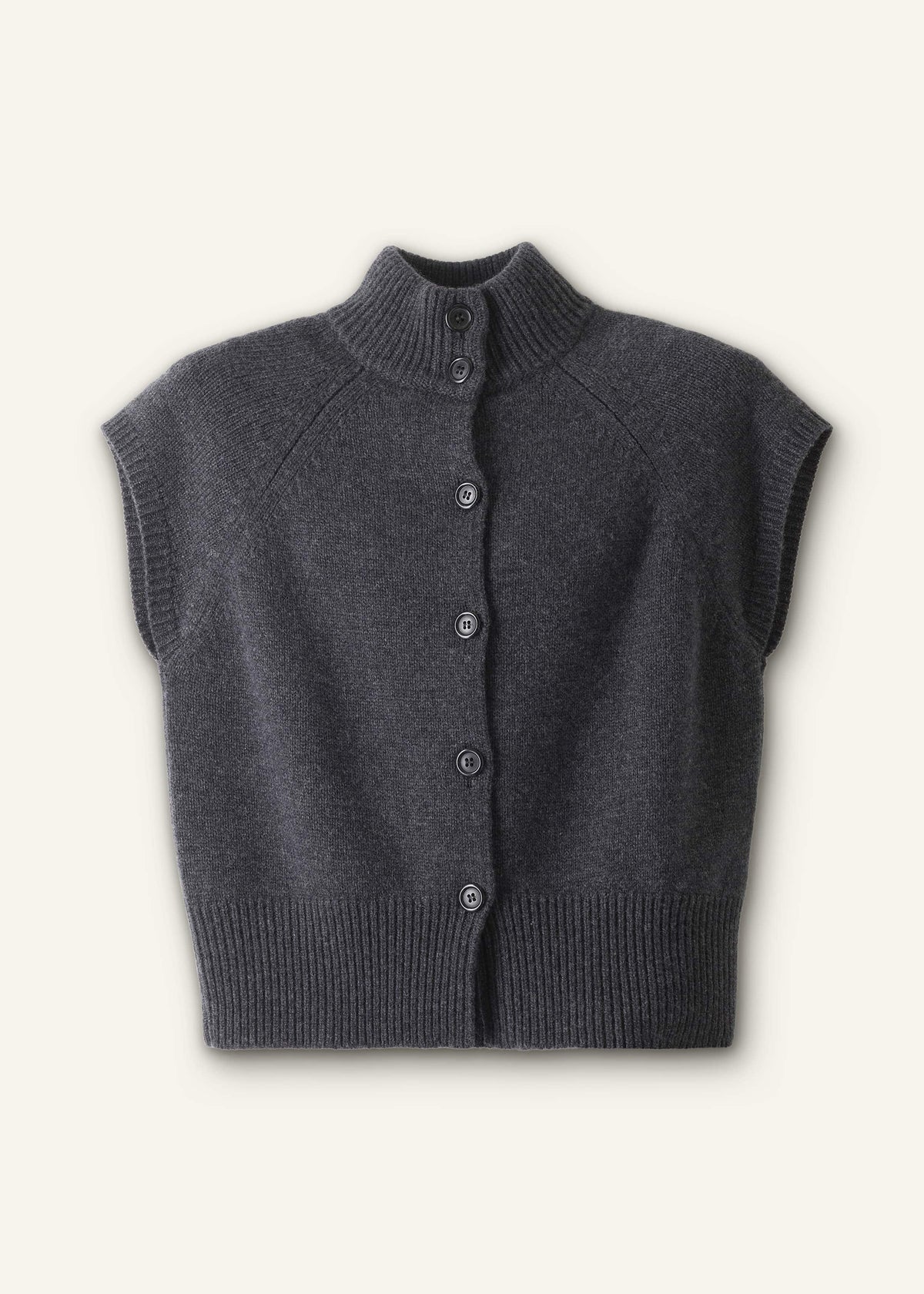 Grey High Neck Relaxed Vest | ME+EM Clothing