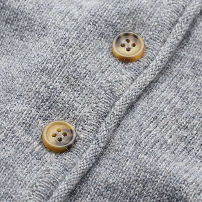 Gray Cashmere Roll Trim Straight Cardigan | ME+EM Clothing
