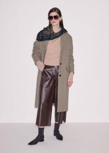 Camel Brown Cashmere Relaxed Crop Sweater | ME+EM Clothing