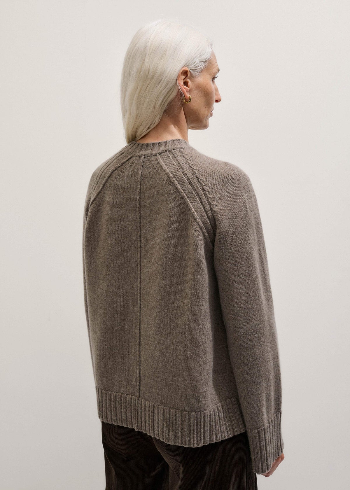 Brown Exposed Seam Raglan Sweater + Snood | ME+EM Clothing