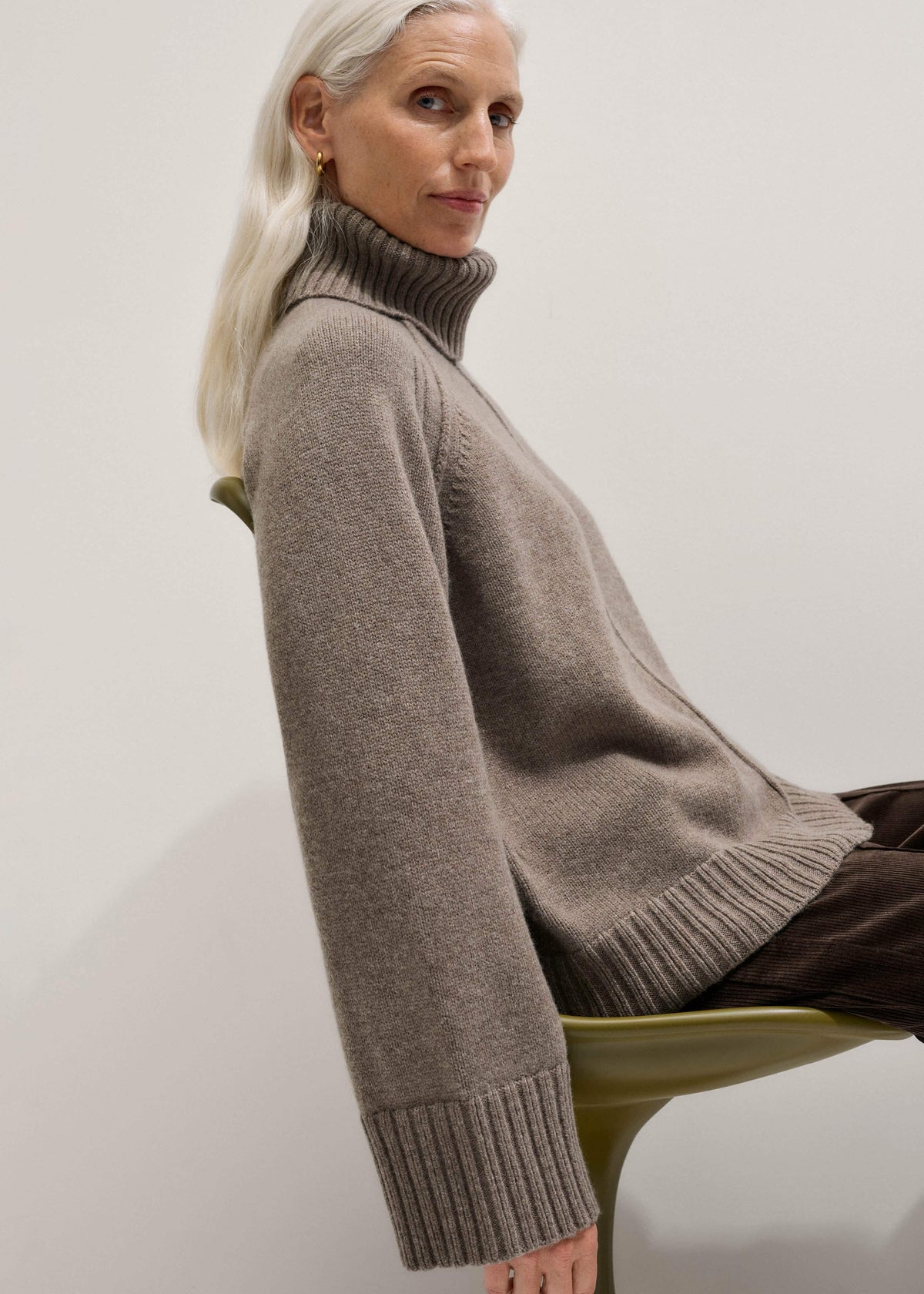 Brown Exposed Seam Raglan Sweater + Snood | ME+EM Clothing