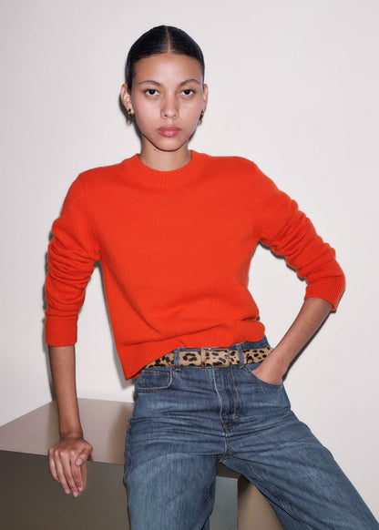 Orange Cashmere Relaxed Crop Sweater | ME+EM Clothing
