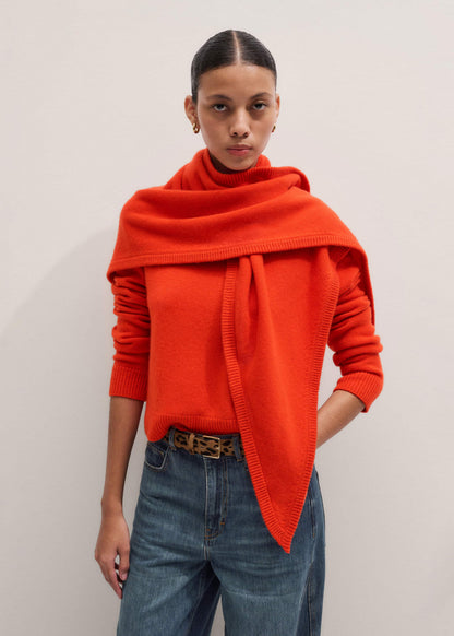 Orange Cashmere Relaxed Crop Sweater | ME+EM Clothing