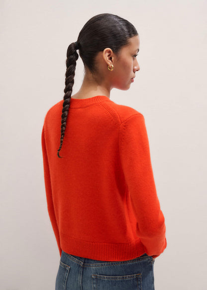 Orange Cashmere Relaxed Crop Sweater | ME+EM Clothing