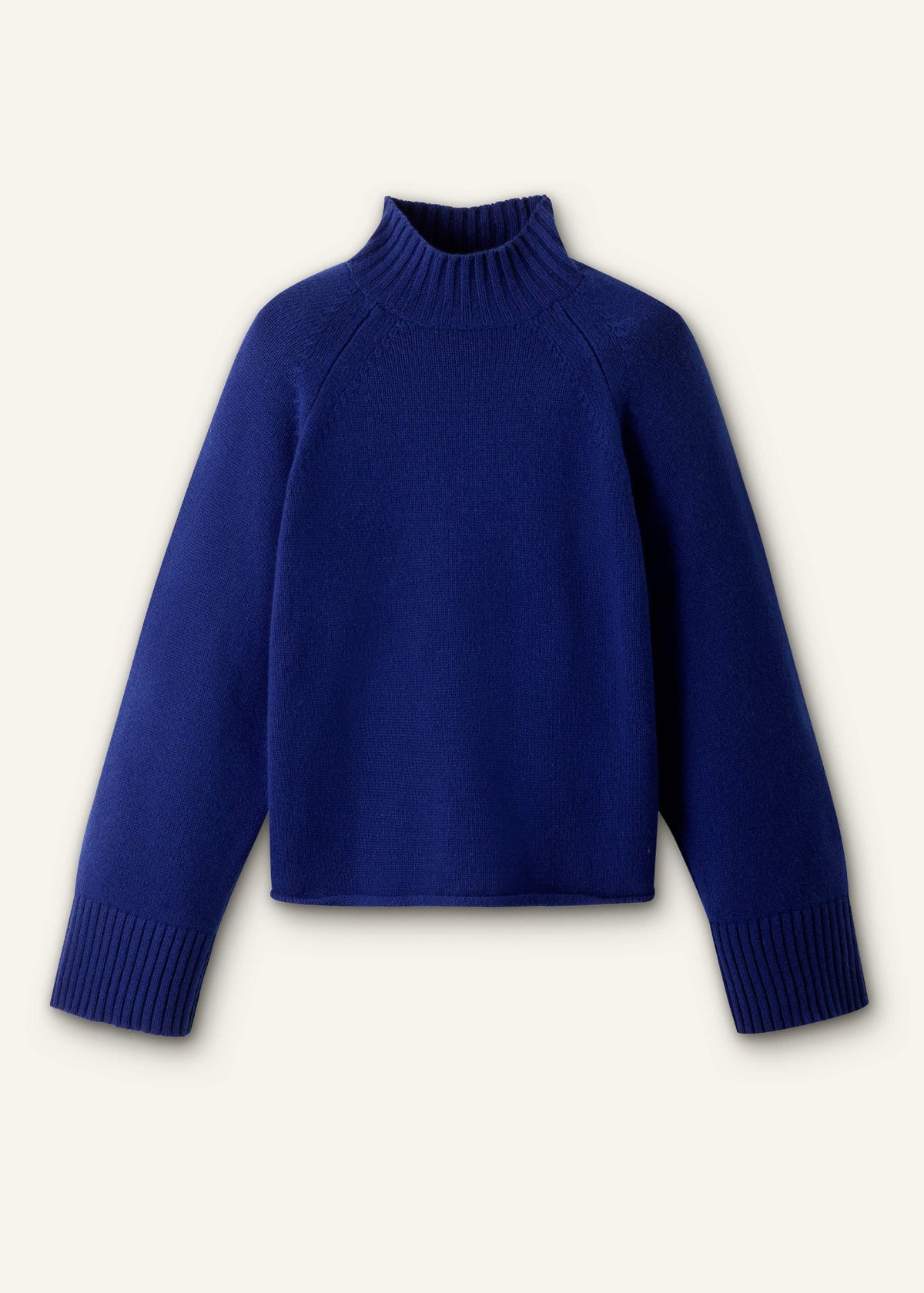 Blue High Neck Relaxed Raglan Sweater | ME+EM Clothing