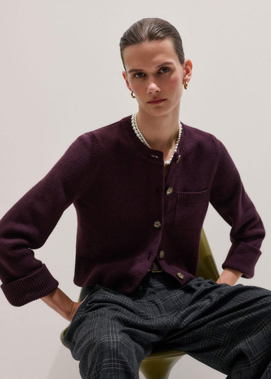 Red Button-Through Straight Cardigan | ME+EM Clothing