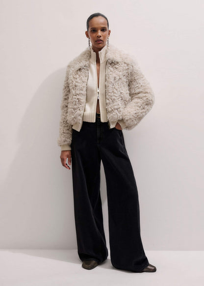 Cream Two-Way Zip Jacket | ME+EM Clothing