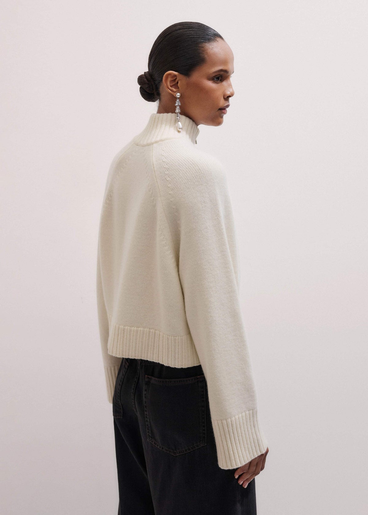 Cream Two-Way Zip Jacket | ME+EM Clothing