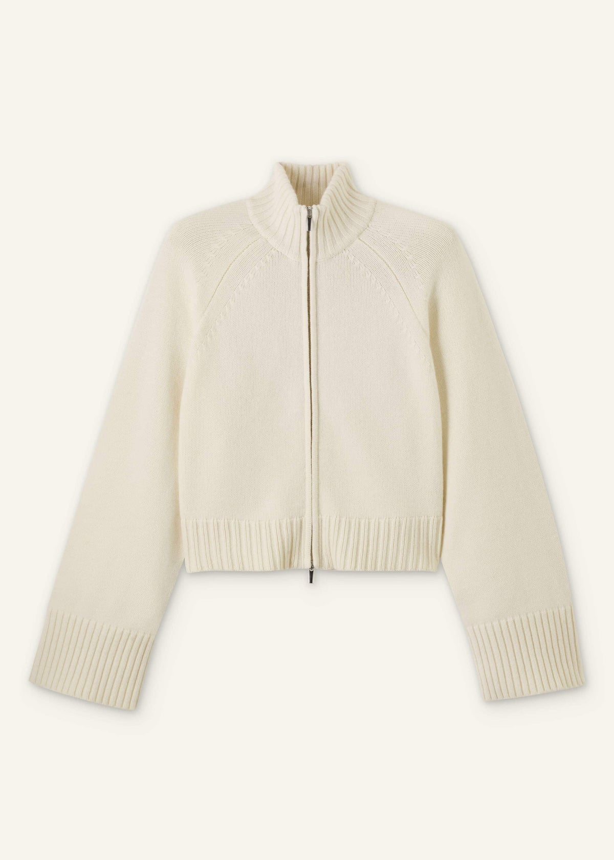Cream Two-Way Zip Jacket | ME+EM Clothing