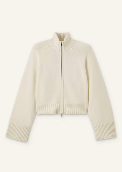 Cream Two-Way Zip Jacket | ME+EM Clothing