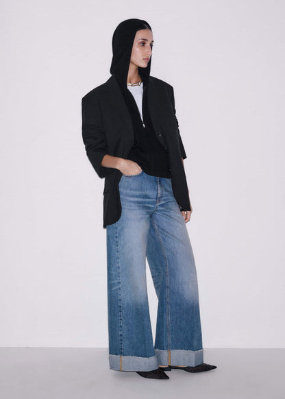 Black Cashmere Sleeveless Relaxed Zip Hoodie | ME+EM Clothing