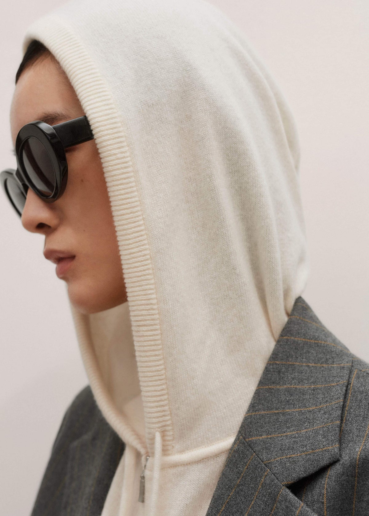 Cream Cashmere Relaxed Fit Box Zip Hoody | ME+EM Clothing