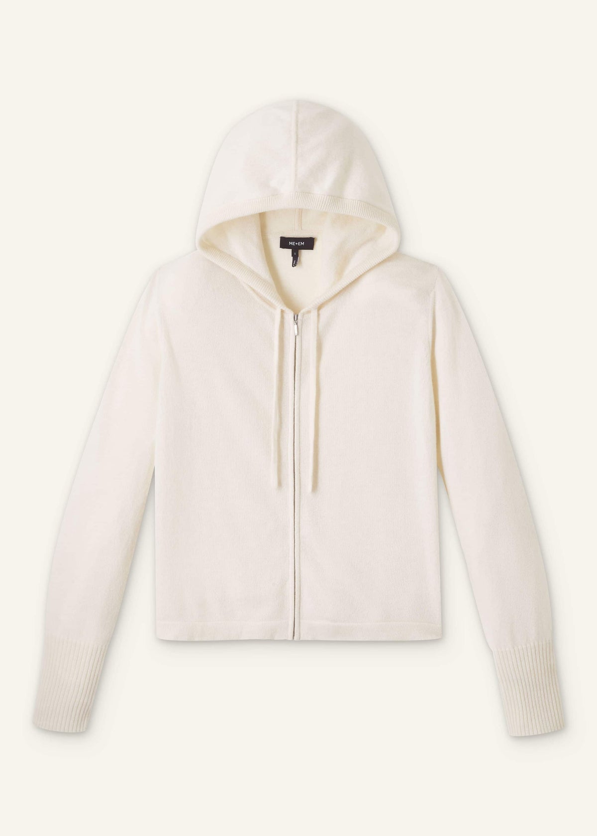 Cream Cashmere Relaxed Fit Box Zip Hoody | ME+EM Clothing