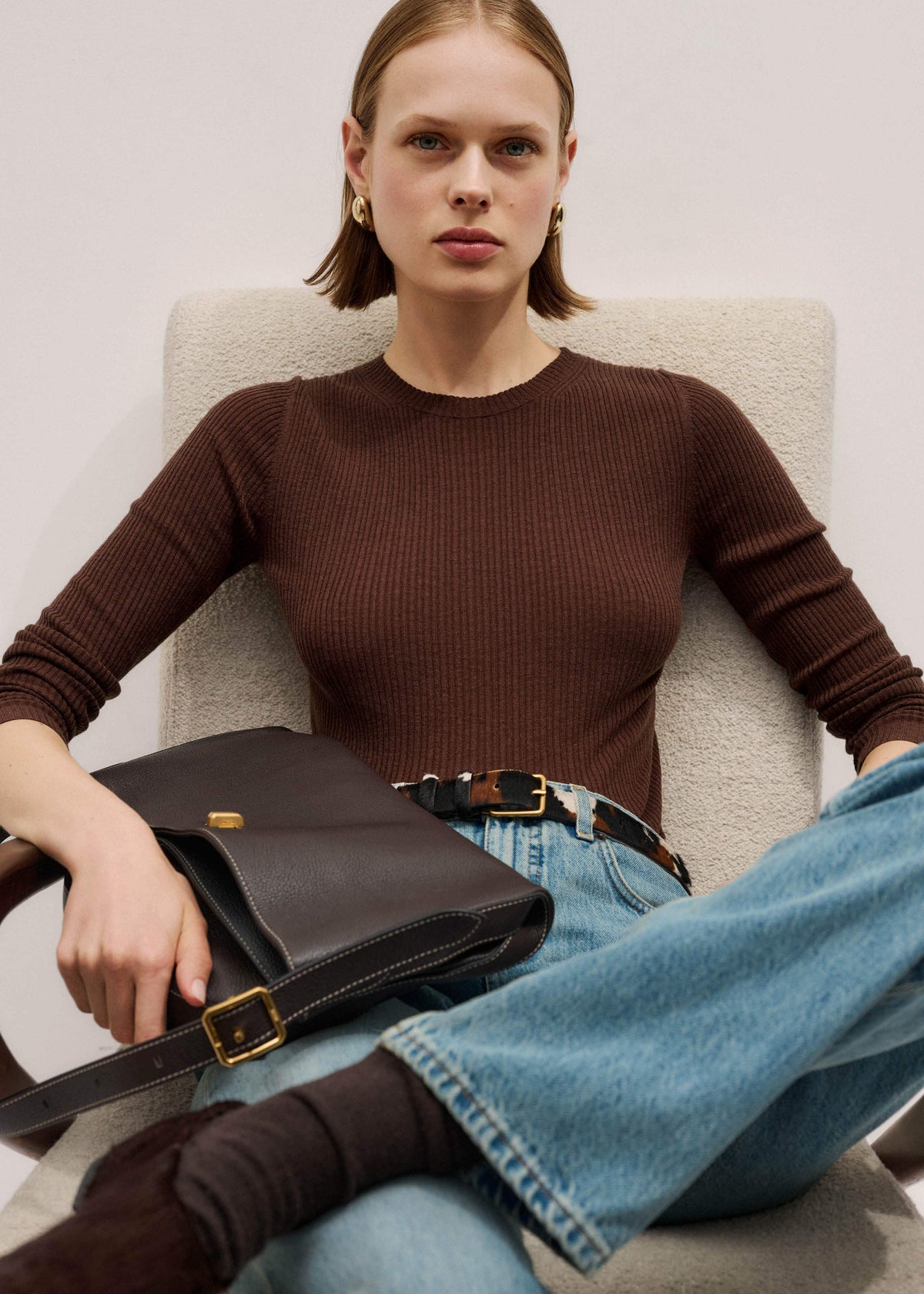Brown Barely There Sweater | ME+EM Clothing
