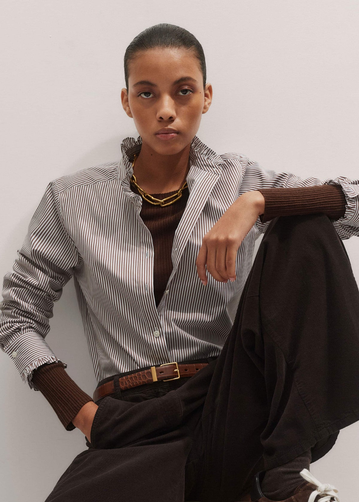 Brown Barely There Sweater | ME+EM Clothing
