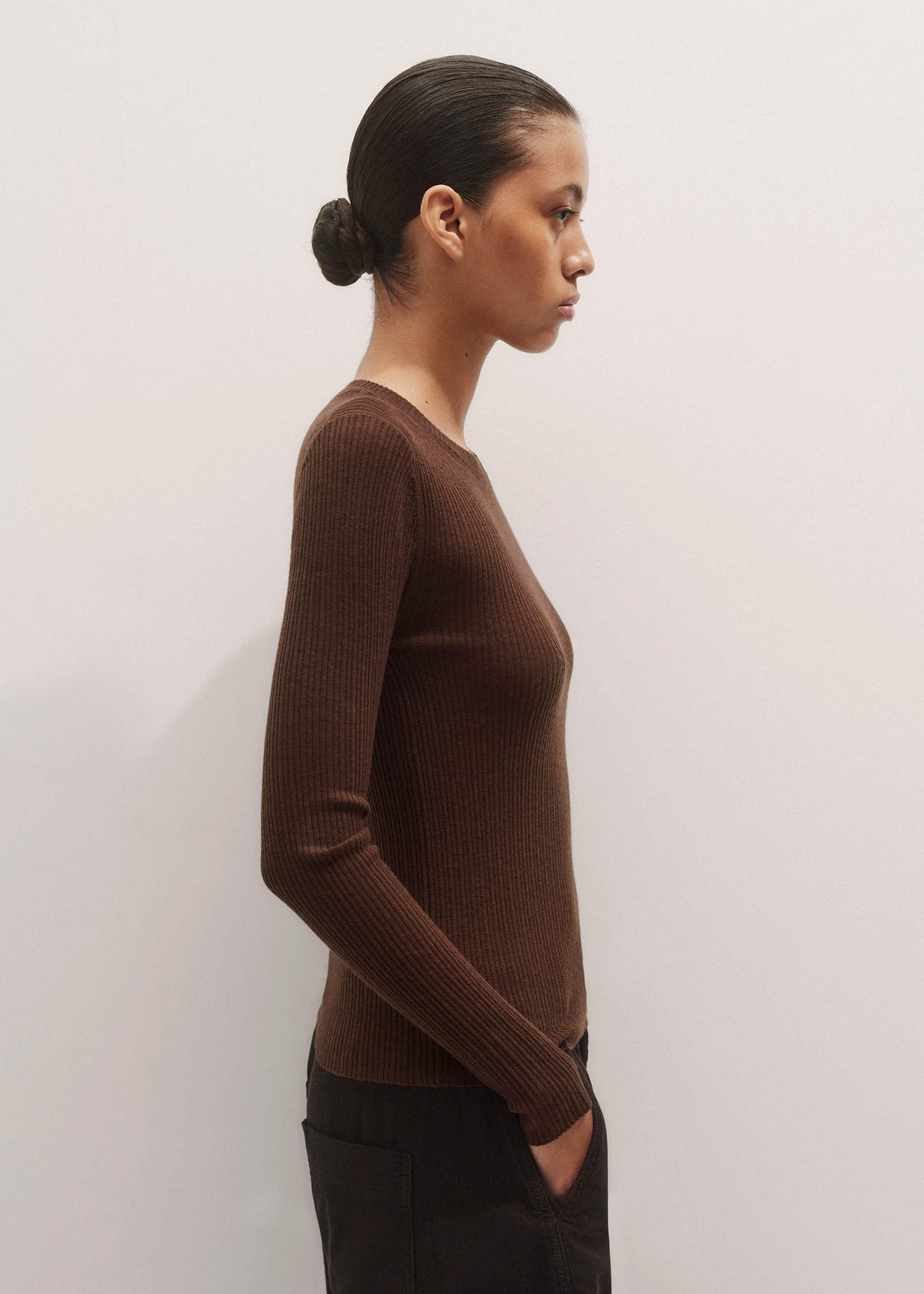 Brown Barely There Sweater | ME+EM Clothing