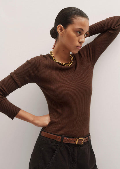 Brown Barely There Sweater | ME+EM Clothing