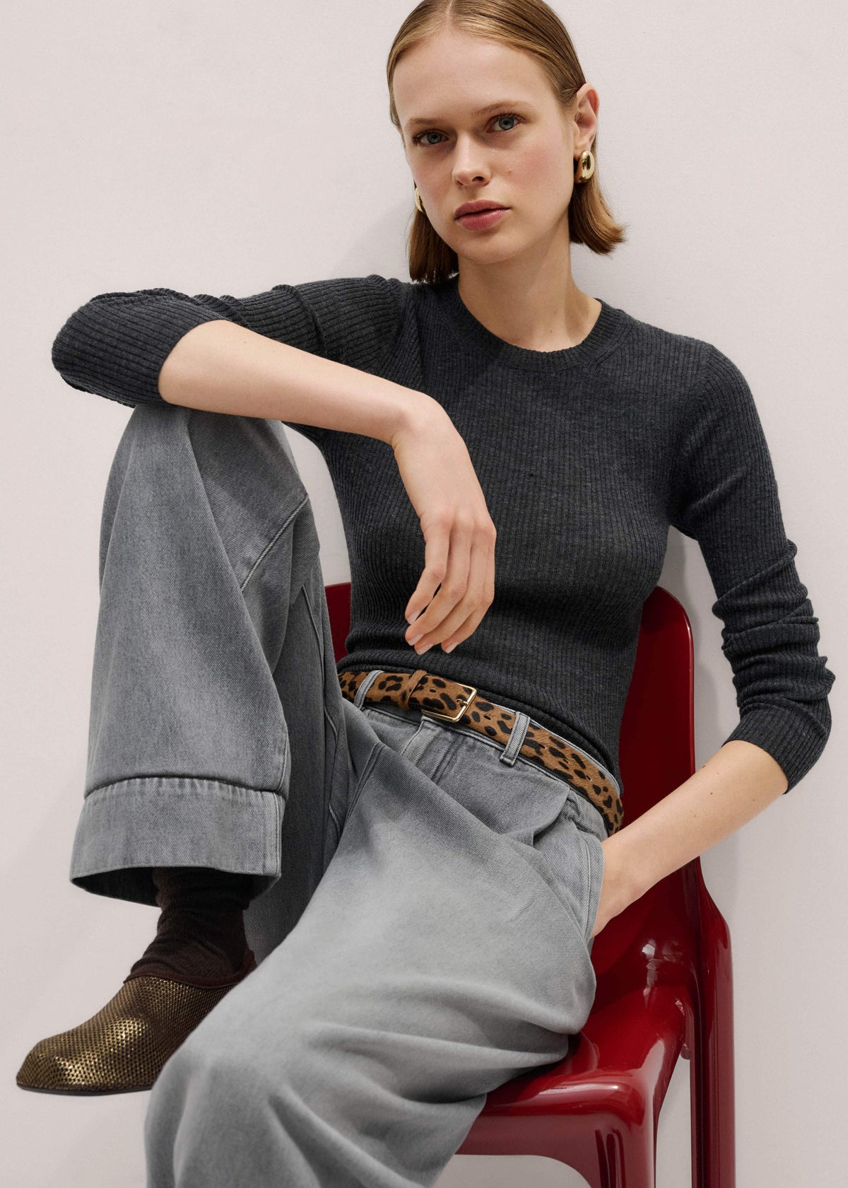 Gray Barely There Sweater | ME+EM Clothing