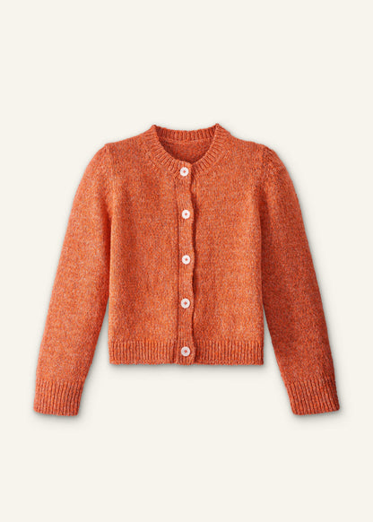 Orange Relaxed Crew Cardigan | ME+EM Clothing