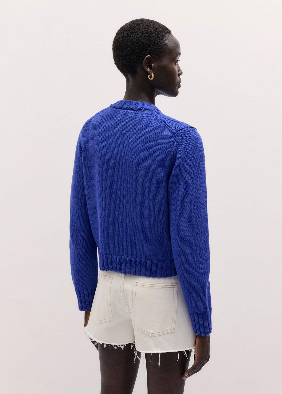Deep Blue Straight Crop Cardigan | ME+EM Clothing
