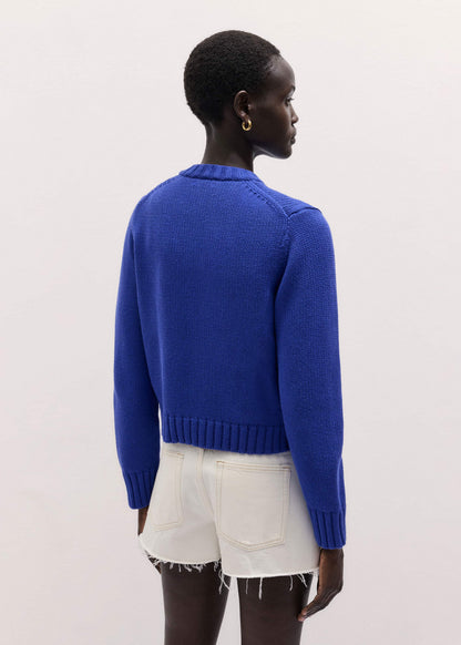Deep Blue Straight Crop Cardigan | ME+EM Clothing