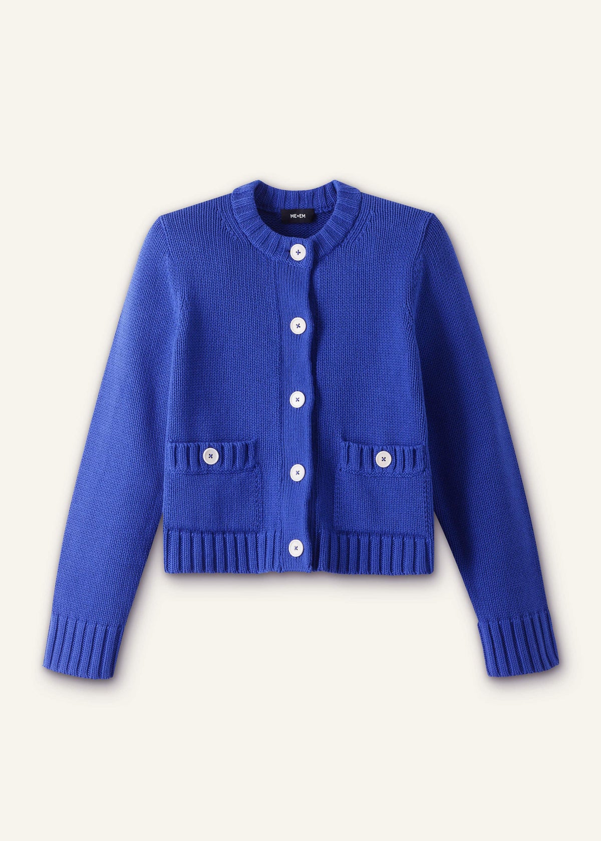 Deep Blue Straight Crop Cardigan | ME+EM Clothing