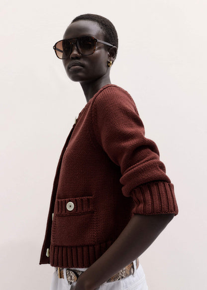 Cinnamon Straight Crop Cardigan | ME+EM Clothing