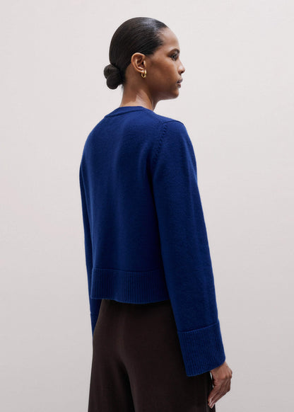 Blue Button-Through Straight Cardigan | ME+EM Clothing