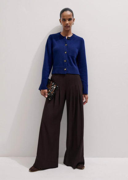 Blue Button-Through Straight Cardigan | ME+EM Clothing