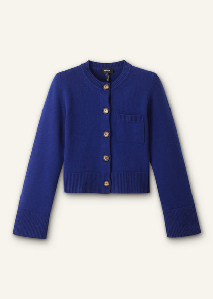 Blue Button-Through Straight Cardigan | ME+EM Clothing