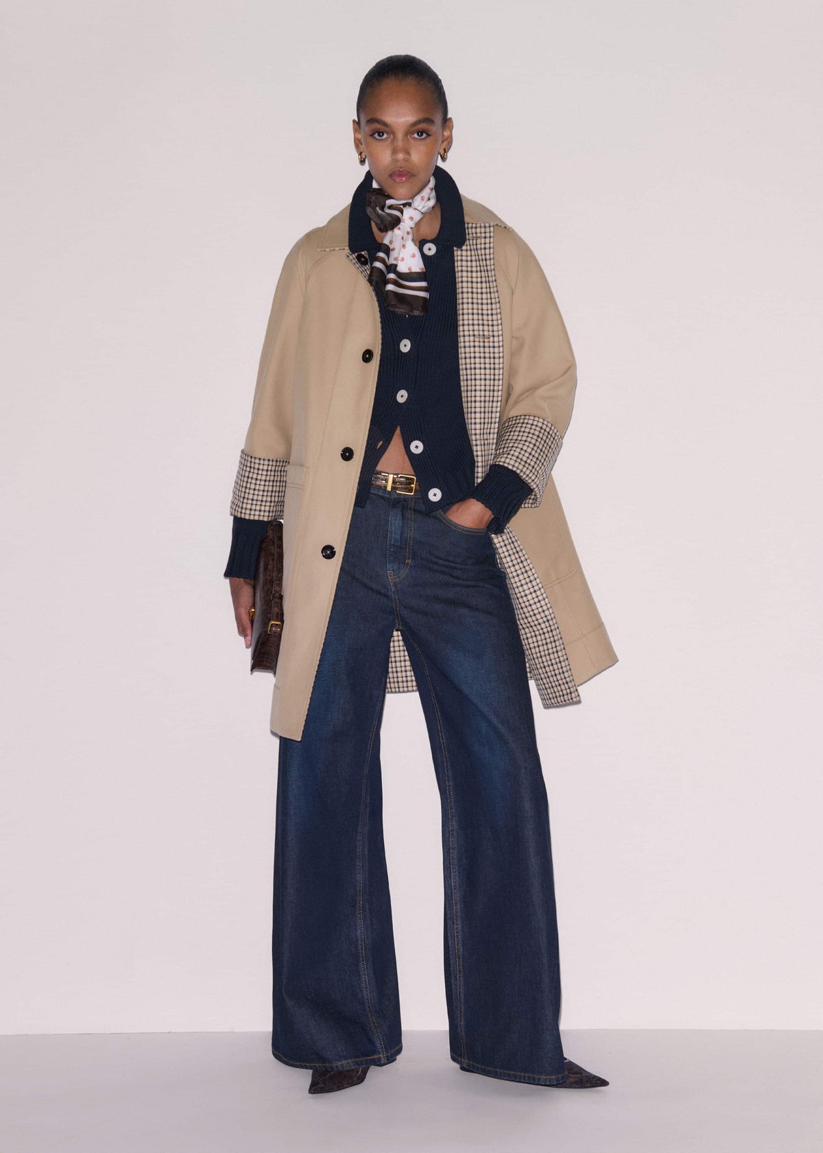 Navy Slim Collared Cardigan | ME+EM Clothing