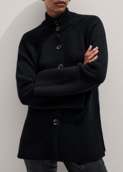 Black Button-Through Longline Cardigan | ME+EM Clothing