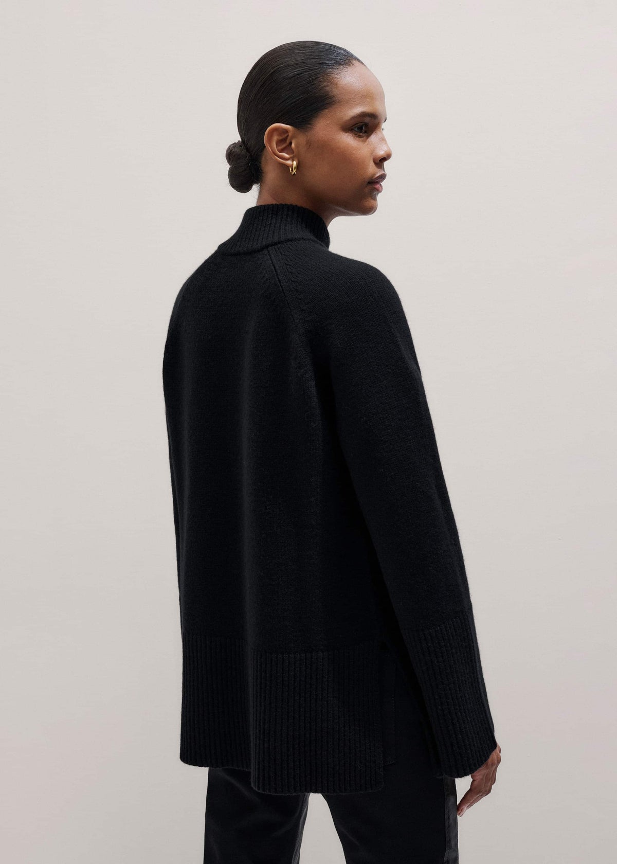 Black Button-Through Longline Cardigan | ME+EM Clothing
