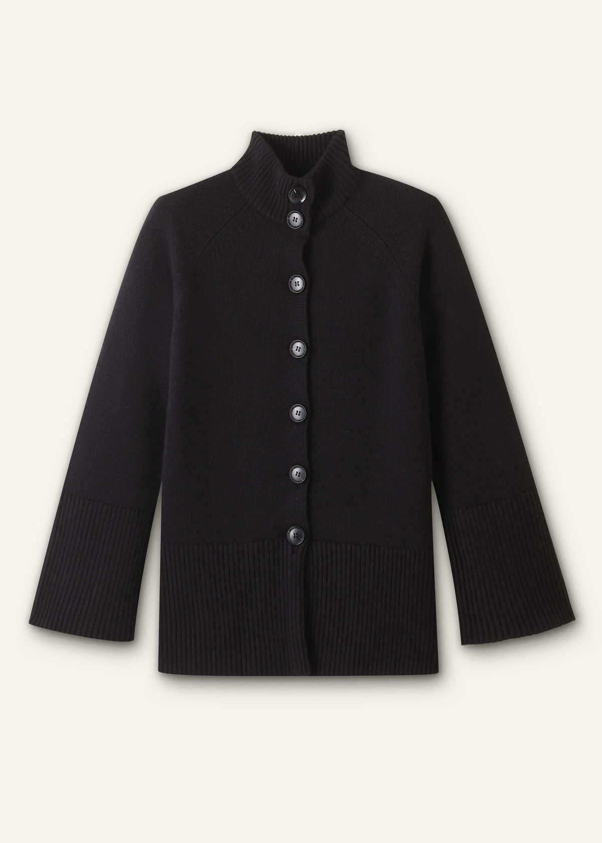 Black Button-Through Longline Cardigan | ME+EM Clothing