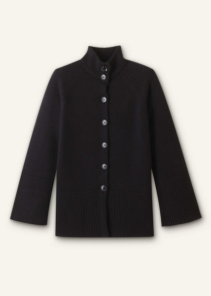Black Button-Through Longline Cardigan | ME+EM Clothing
