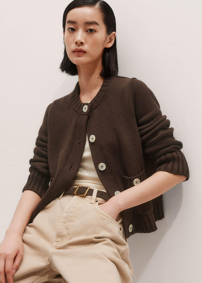 Brown Crop Cardigan | ME+EM Clothing