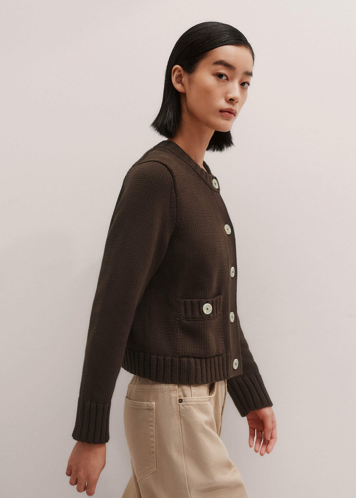 Brown Crop Cardigan | ME+EM Clothing