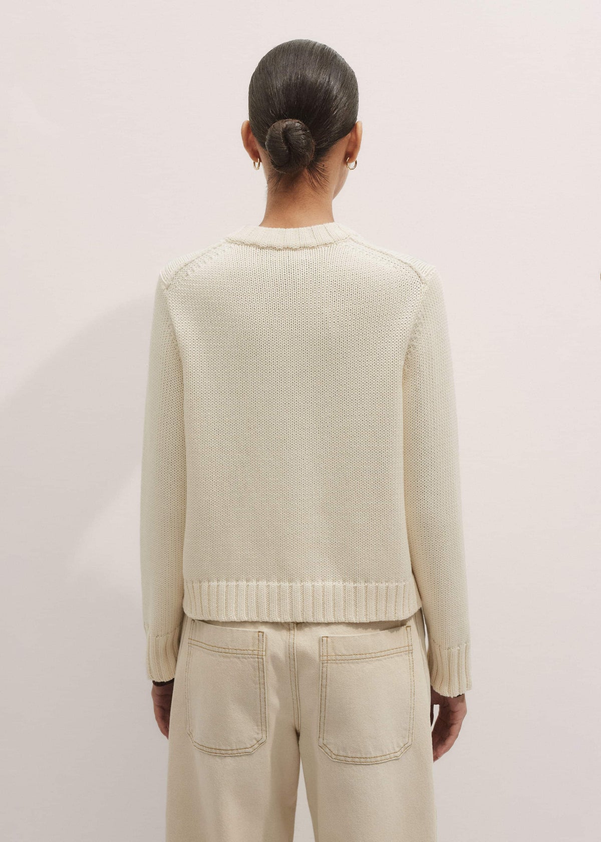 Cream Bracelet Sleeve Cropped Cardigan | ME+EM Clothing