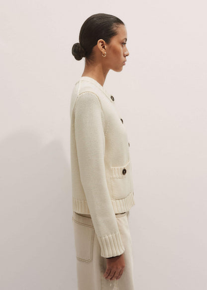 Cream Bracelet Sleeve Cropped Cardigan | ME+EM Clothing