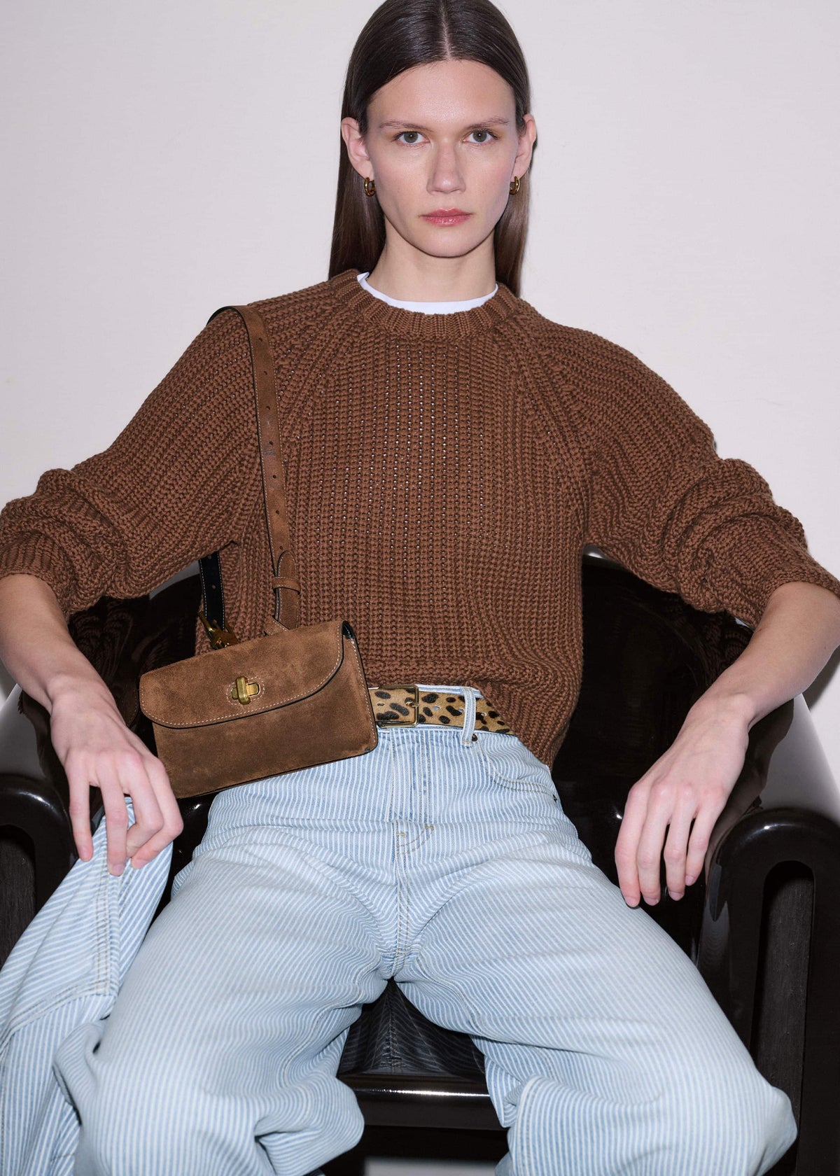Brown Chunky Cotton Raglan Sweater | ME+EM Clothing