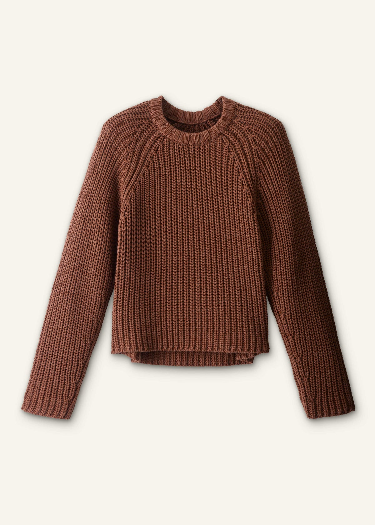 Brown Chunky Cotton Raglan Sweater | ME+EM Clothing