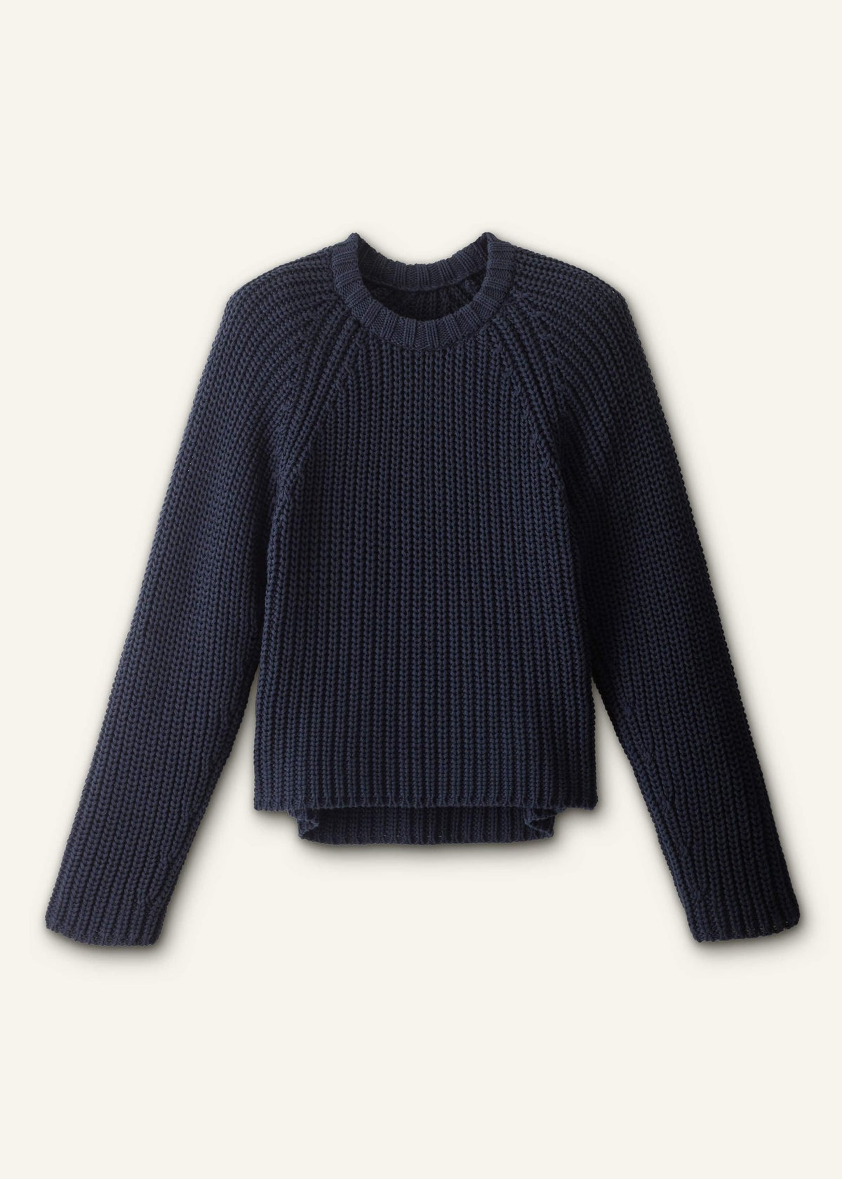 Navy Chunky Cotton Raglan Sweater | ME+EM Clothing