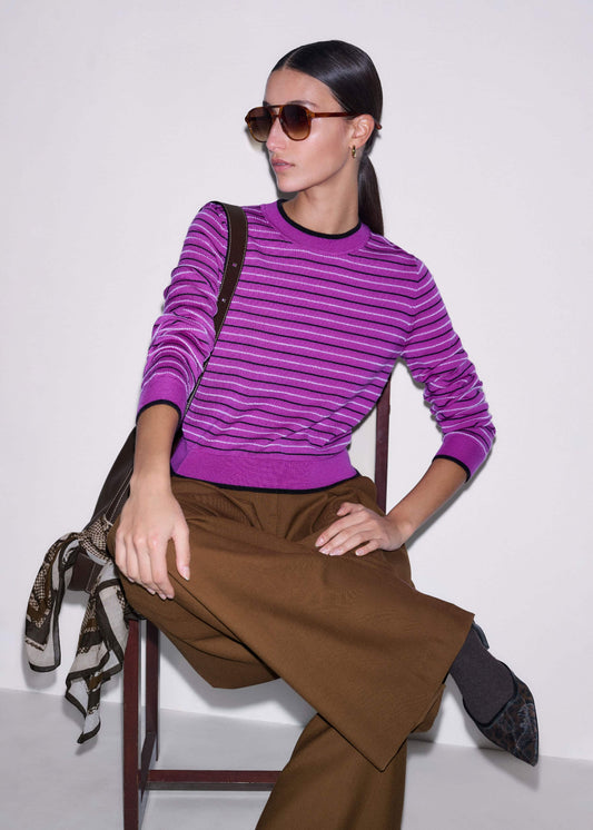 Textured Stripe Straight Sweater | ME+EM Clothing